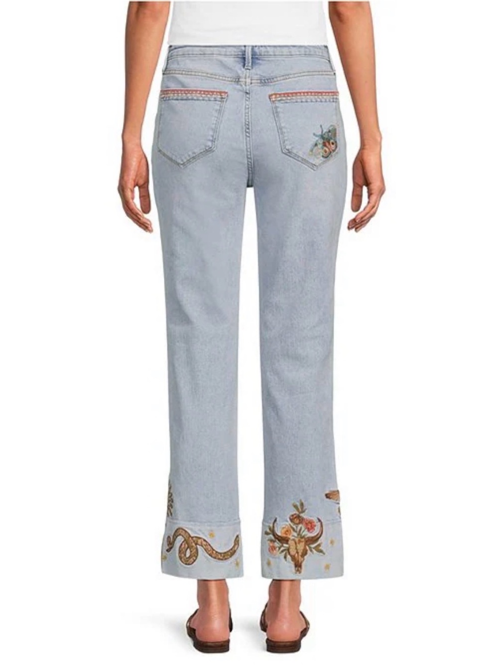 DRIFTWOOD Collette DESERT SOUL Western Embroidered Womens Jeans  Light Wash $148 - Picture 5 of 13